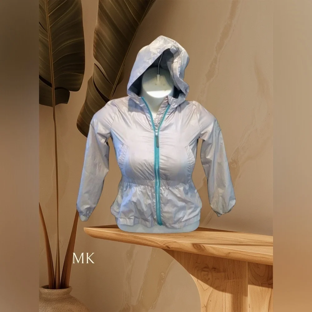 Michael Kors Silky Light Weight Wind Breaker Silver Jacket Teen  Size 14